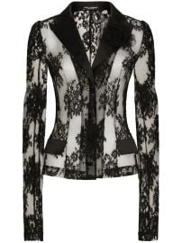 Dolce amp Gabbana Sheer Chantilly-lace Blazer Black at Farfetch